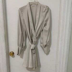 Aritzia Cream Wrap Dress